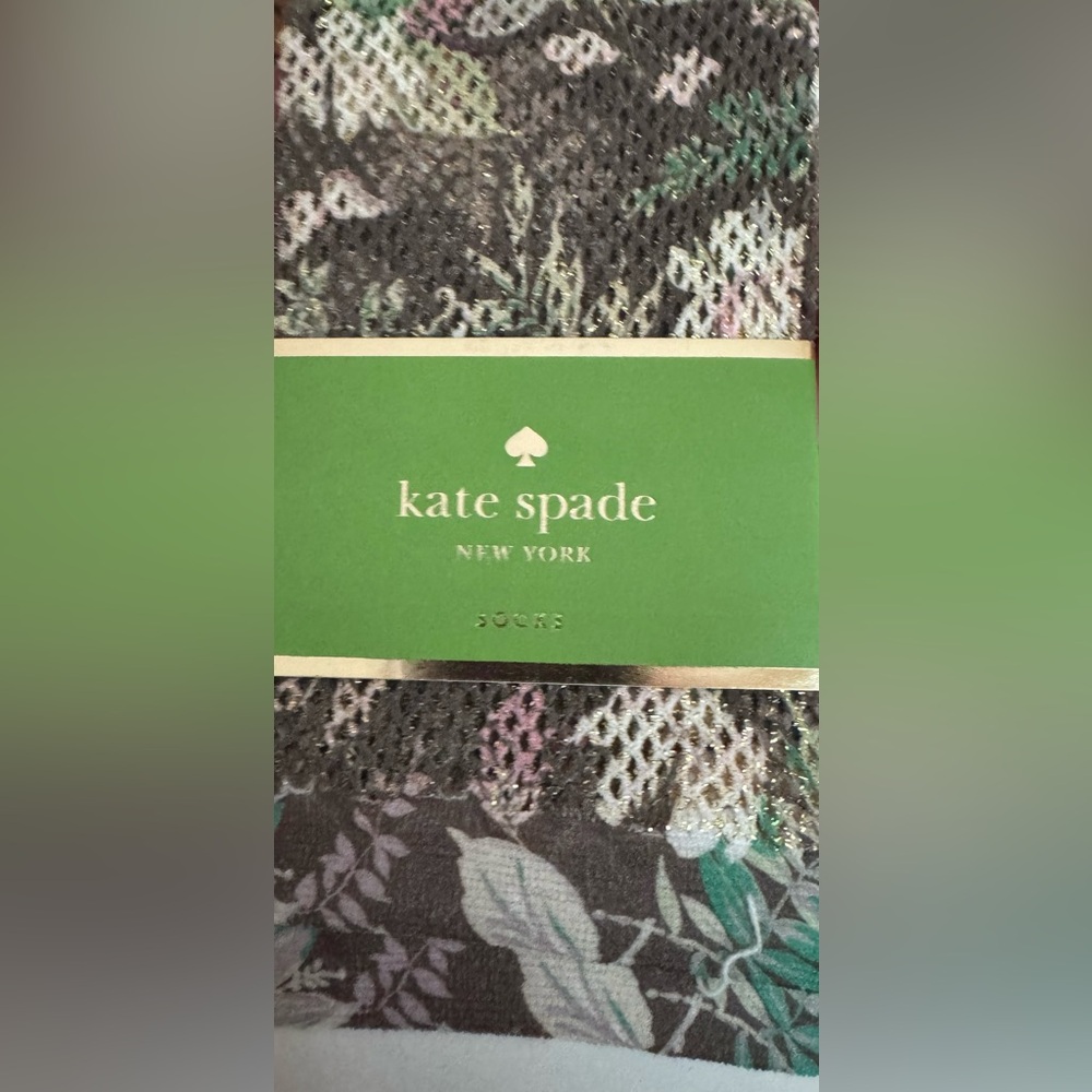 Kate Spade Black and Gold Anklet Mesh Socks